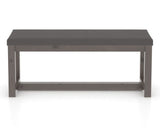 Canadel Loft Upholstered Bench 5070 in XU Faux Leather and 29 Hazelnut Washed, front view