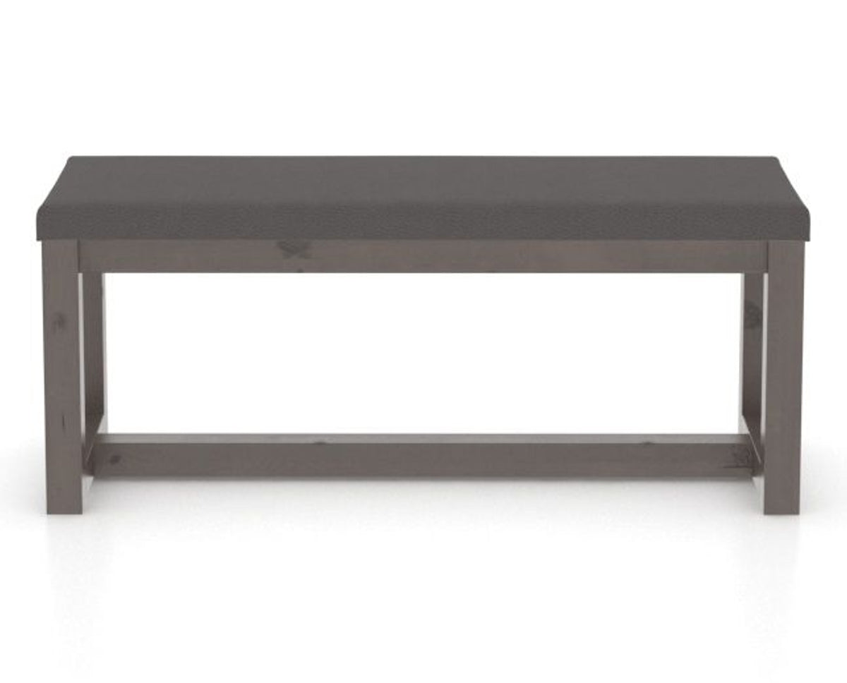 Canadel Loft Upholstered Bench 5070 in XU Faux Leather and 29 Hazelnut Washed, front view