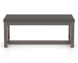 Canadel Loft Upholstered Bench 5070 in XU Faux Leather and 29 Hazelnut Washed, back view