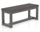 Canadel Loft Upholstered Bench 5070 in XU Faux Leather and 59 Davy's Grey, three-quarter view