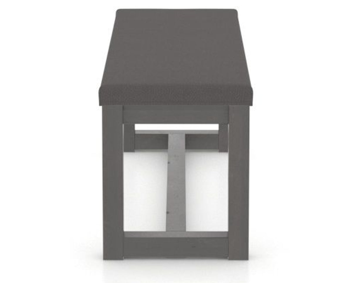Canadel Loft Upholstered Bench 5070 in XU Faux Leather and 59 Davy's Grey, side view
