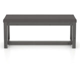 Canadel Loft Upholstered Bench 5070 in XU Faux Leather and 59 Davy's Grey, back view