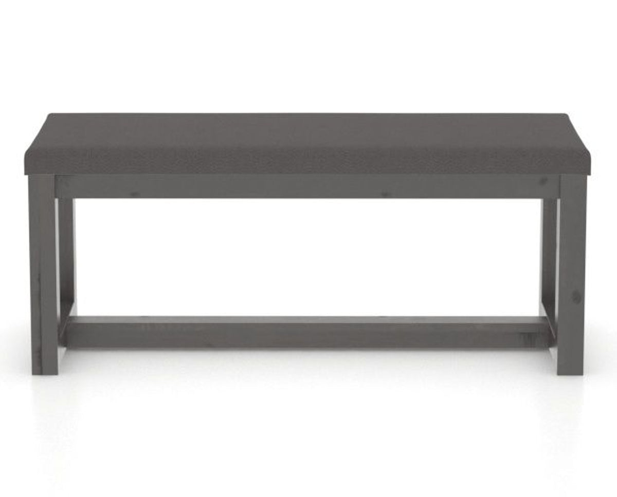 Canadel Loft Upholstered Bench 5070 in XU Faux Leather and 59 Davy's Grey, back view