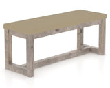 Canadel Loft Upholstered Bench 5070 in XY Faux Leather and 08 Shadow, three-quarter view