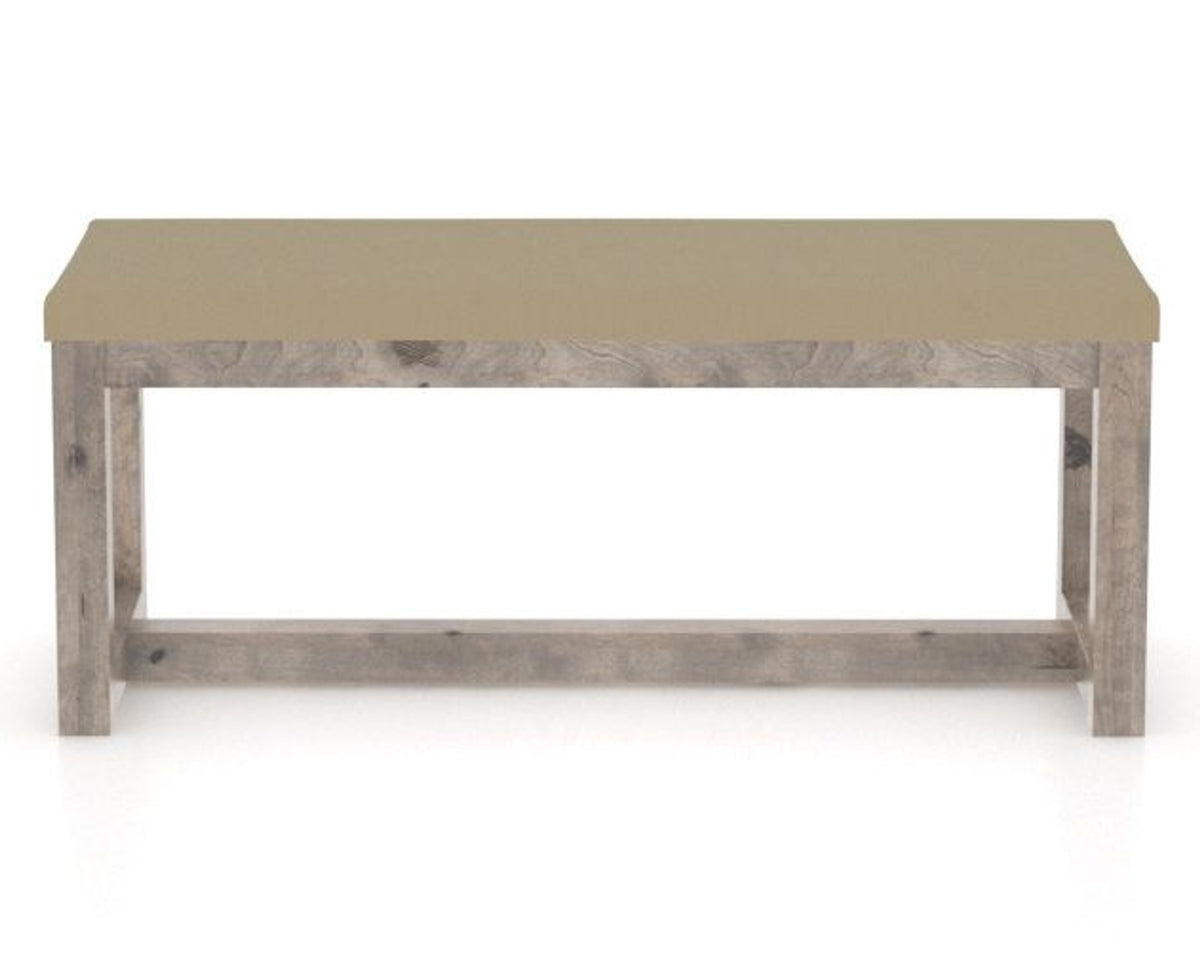 Canadel Loft Upholstered Bench 5070 in XY Faux Leather and 08 Shadow, front view