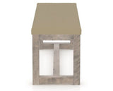 Canadel Loft Upholstered Bench 5070 in XY Faux Leather and 08 Shadow, side view