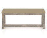 Canadel Loft Upholstered Bench 5070 in XY Faux Leather and 08 Shadow, back view