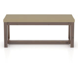 Canadel Loft Upholstered Bench 5070 in XY Faux Leather and 19 Cognac Washed, back view