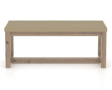 Canadel Loft Upholstered Bench 5070 in XY Faux Leather and 25 Pecan Washed, front view