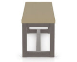 Canadel Loft Upholstered Bench 5070 in XY Faux Leather and 29 Hazelnut Washed, side view