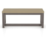 Canadel Loft Upholstered Bench 5070 in XY Faux Leather and 29 Hazelnut Washed, back view