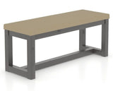 Canadel Loft Upholstered Bench 5070 in XY Faux Leather and 59 Davy's Grey, three-quarter view