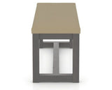 Canadel Loft Upholstered Bench 5070 in XY Faux Leather and 59 Davy's Grey, side view