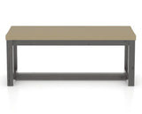 Canadel Loft Upholstered Bench 5070 in XY Faux Leather and 59 Davy's Grey, back view