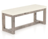 Canadel Loft Upholstered Bench 5070 in YJ Faux Leather and 08 Shadow, three-quarter view