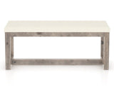 Canadel Loft Upholstered Bench 5070 in YJ Faux Leather and 08 Shadow, front view