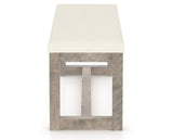 Canadel Loft Upholstered Bench 5070 in YJ Faux Leather and 08 Shadow, side view