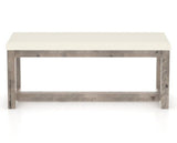 Canadel Loft Upholstered Bench 5070 in YJ Faux Leather and 08 Shadow, back view