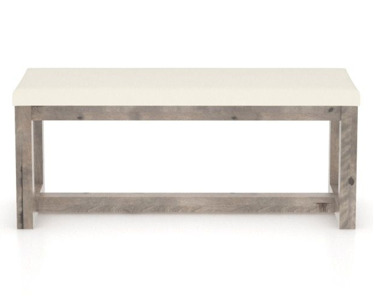 Canadel Loft Upholstered Bench 5070 in YJ Faux Leather and 08 Shadow, back view