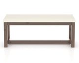 Canadel Loft Upholstered Bench 5070 in YJ Faux Leather and 19 Cognac Washed, front view