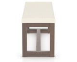 Canadel Loft Upholstered Bench 5070 in YJ Faux Leather and 19 Cognac Washed, side view
