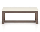 Canadel Loft Upholstered Bench 5070 in YJ Faux Leather and 19 Cognac Washed, back view