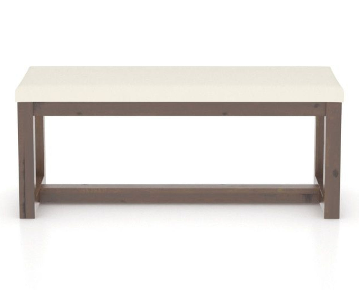 Canadel Loft Upholstered Bench 5070 in YJ Faux Leather and 19 Cognac Washed, back view