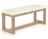 Canadel Loft Upholstered Bench 5070 in YJ Faux Leather and 20 Caramel Washed, three-quarter view