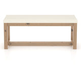 Canadel Loft Upholstered Bench 5070 in YJ Faux Leather and 20 Caramel Washed, front view