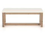 Canadel Loft Upholstered Bench 5070 in YJ Faux Leather and 20 Caramel Washed, back view