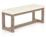 Canadel Loft Upholstered Bench 5070 in YJ Faux Leather and 25 Pecan Washed, three-quarter view