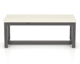 Canadel Loft Upholstered Bench 5070 in YJ Faux Leather and 59 Davy's Grey, front view