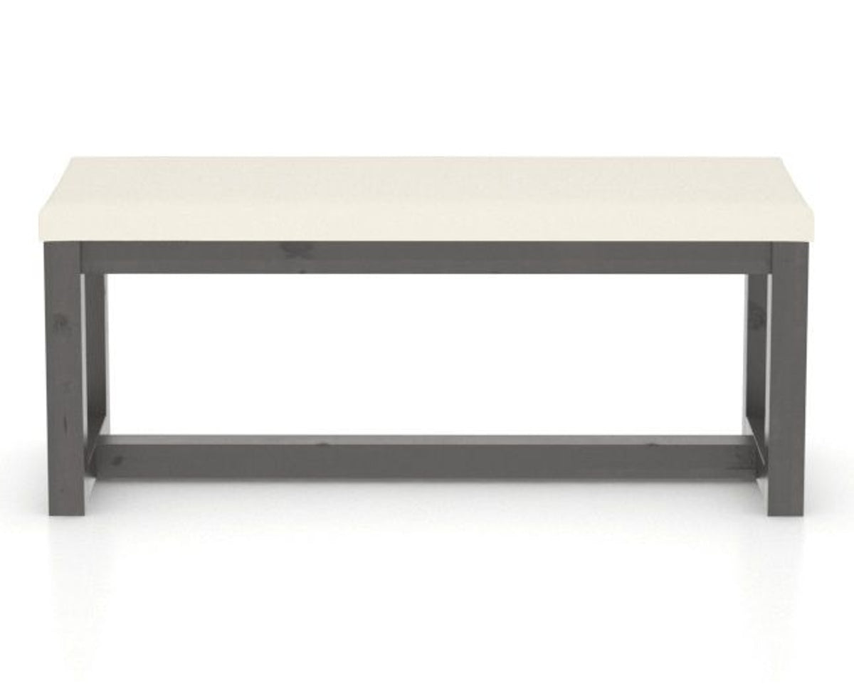 Canadel Loft Upholstered Bench 5070 in YJ Faux Leather and 59 Davy's Grey, front view