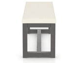 Canadel Loft Upholstered Bench 5070 in YJ Faux Leather and 59 Davy's Grey, side view