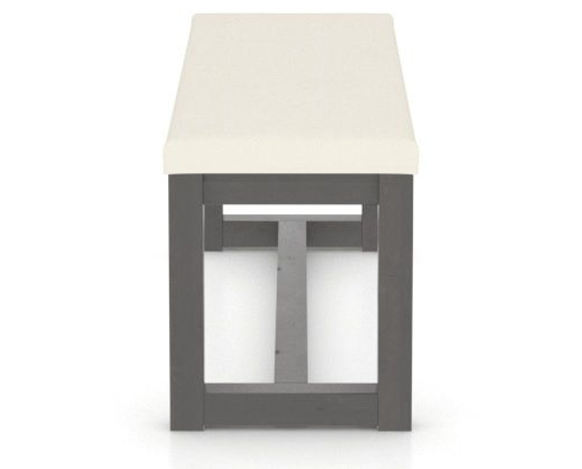 Canadel Loft Upholstered Bench 5070 in YJ Faux Leather and 59 Davy's Grey, side view