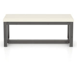 Canadel Loft Upholstered Bench 5070 in YJ Faux Leather and 59 Davy's Grey, back view