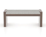 Canadel Loft Upholstered Bench 5073 in 7C Fabric and 19 Cognac Washed, front view