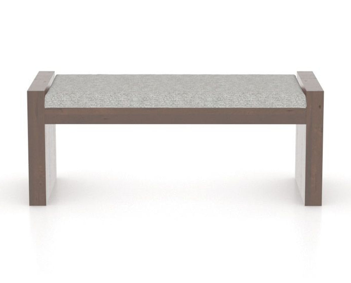 Canadel Loft Upholstered Bench 5073 in 7C Fabric and 19 Cognac Washed, front view