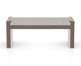 Canadel Loft Upholstered Bench 5073 in 7C Fabric and 19 Cognac Washed, back view