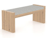 Canadel Loft Upholstered Bench 5073 in 7C Fabric and 20 Caramel Washed, three-quarter view