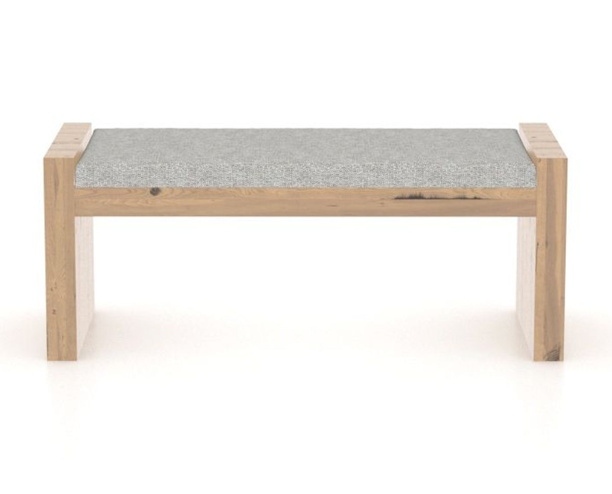 Canadel Loft Upholstered Bench 5073 in 7C Fabric and 20 Caramel Washed, back view