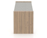 Canadel Loft Upholstered Bench 5073 in 7C Fabric and 25 Pecan Washed, side view