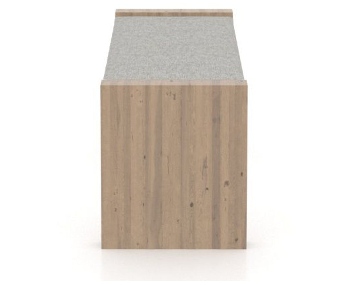Canadel Loft Upholstered Bench 5073 in 7C Fabric and 25 Pecan Washed, side view