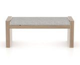Canadel Loft Upholstered Bench 5073 in 7C Fabric and 25 Pecan Washed, back view