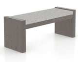 Canadel Loft Upholstered Bench 5073 in 7C Fabric and 29 Hazelnut Washed, three-quarter view