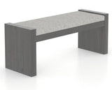 Canadel Loft Upholstered Bench 5073 in 7C Fabric and 59 Davy's Grey, three-quarter view