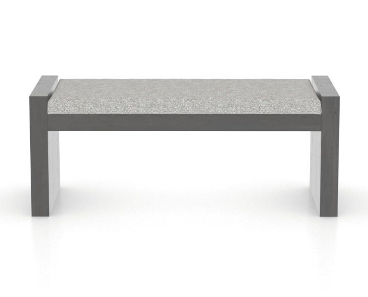 Canadel Loft Upholstered Bench 5073 in 7C Fabric and 59 Davy's Grey, front view