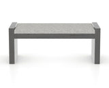 Canadel Loft Upholstered Bench 5073 in 7C Fabric and 59 Davy's Grey, back view
