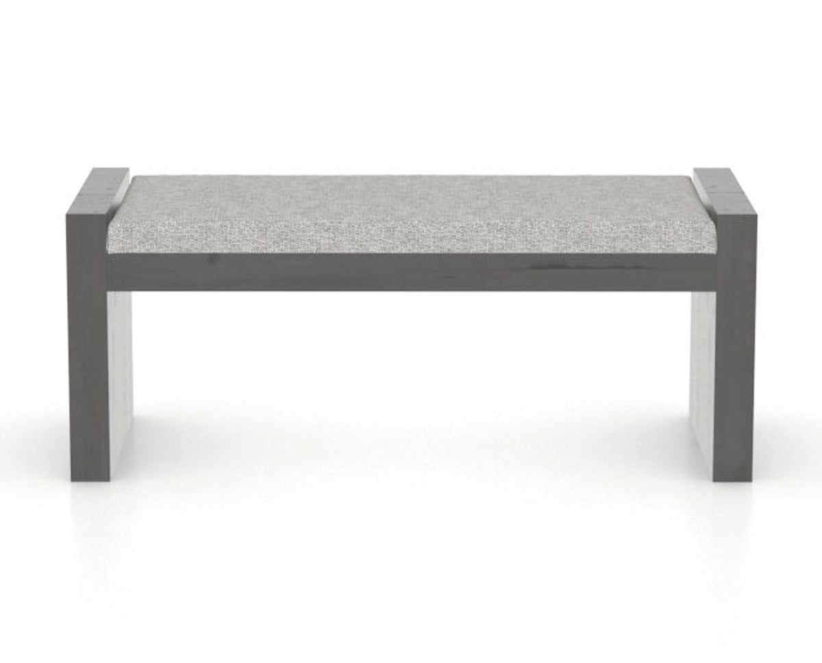 Canadel Loft Upholstered Bench 5073 in 7C Fabric and 59 Davy's Grey, back view