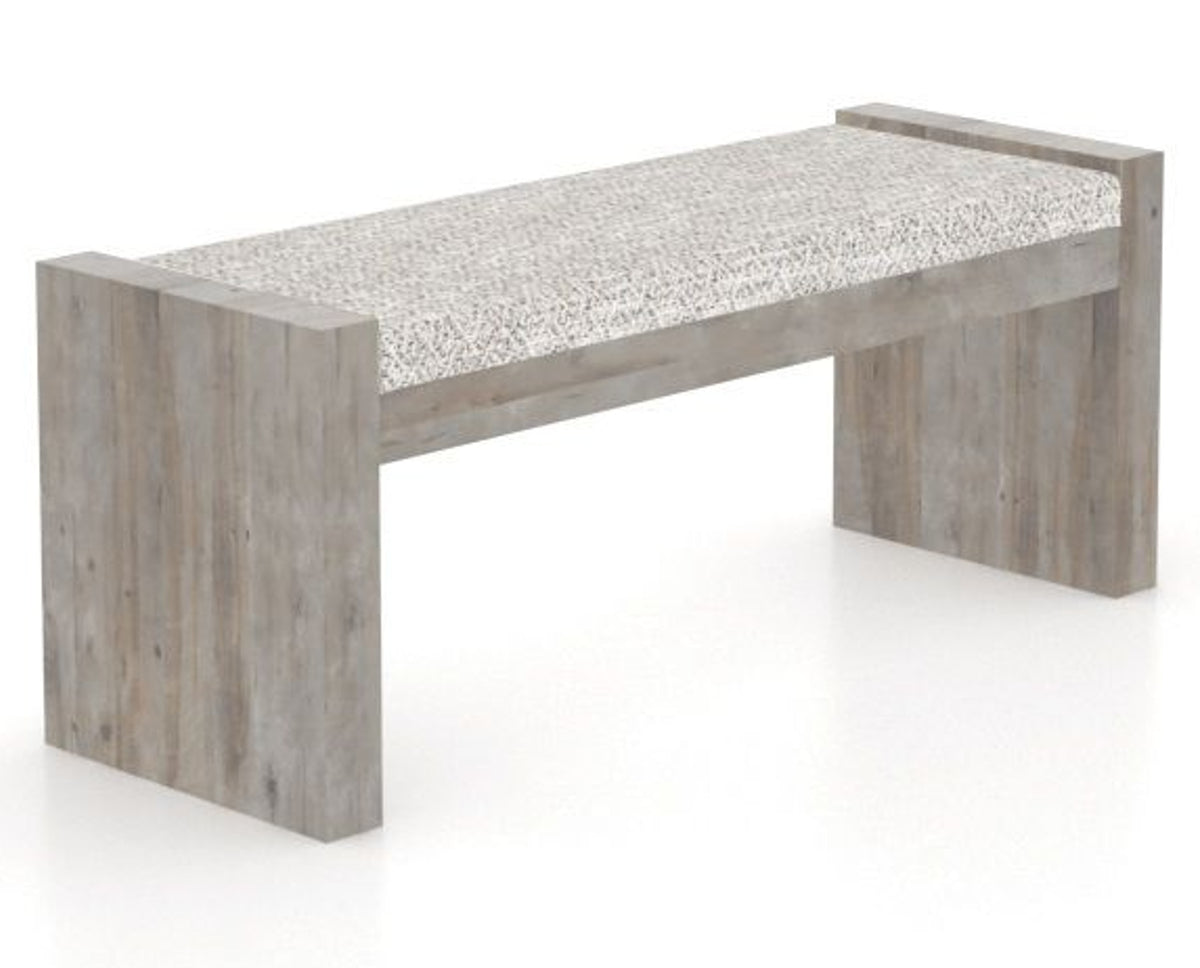 Canadel Loft Upholstered Bench 5073 in FP Crypton® and 08 Shadow, three-quarter view